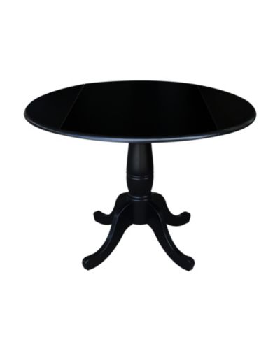 International Concept 42" Round Dual Drop Leaf Pedestal Table