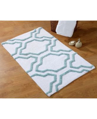 Saffron Fabs Quatrefoil Non-Skid Cotton 2-Pc. Bath Rug Set