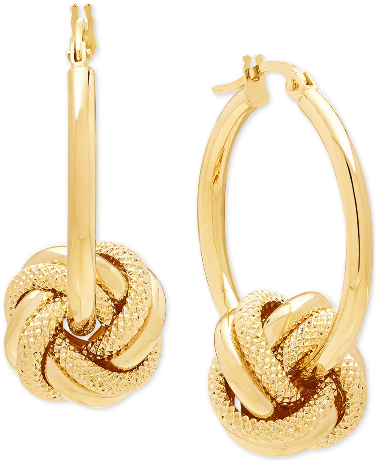 Серьги-подвески Italian Gold Love Knot из золота 14k