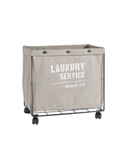 Danya B Army Canvas Laundry Hamper on Wheels