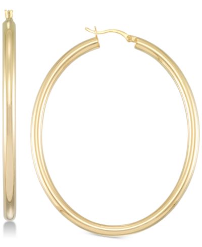 Simone I. Smith Серьги-кольца из полированного золота 18k поверх стерлингового серебра