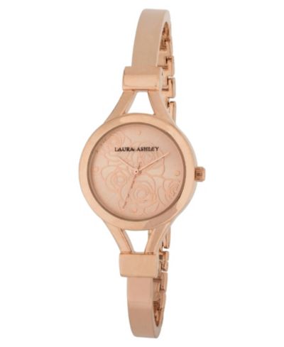 Женские часы Laura Ashley Rose Gold Thin Bangle With Floral Dial