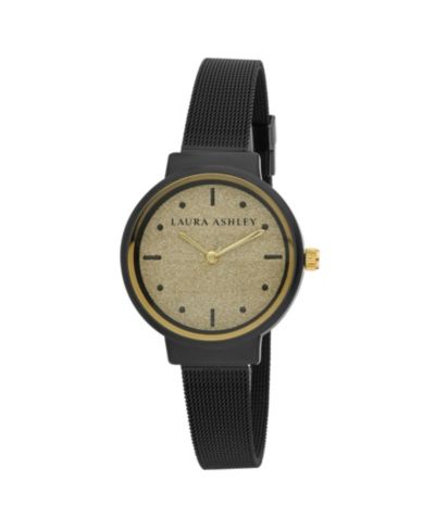 Laura Ashley часы Laura Ashley Spray Black Mesh Powered Glitz Dial
