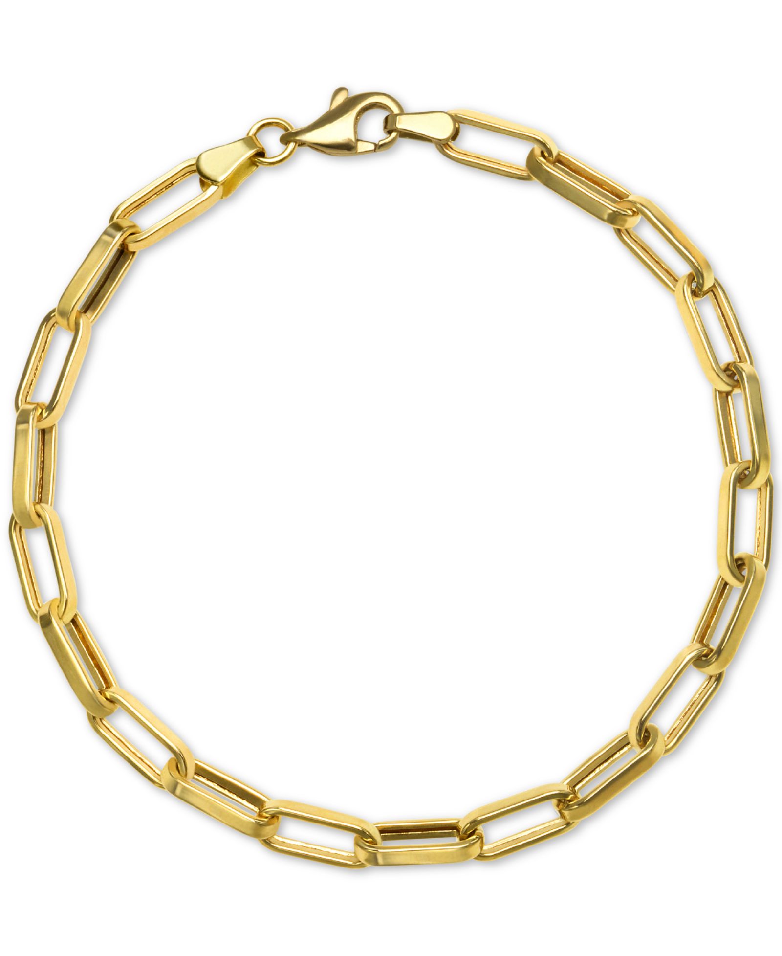 Paperclip Link Chain 7.5" Bracelet in 14k Gold (1.2mm)