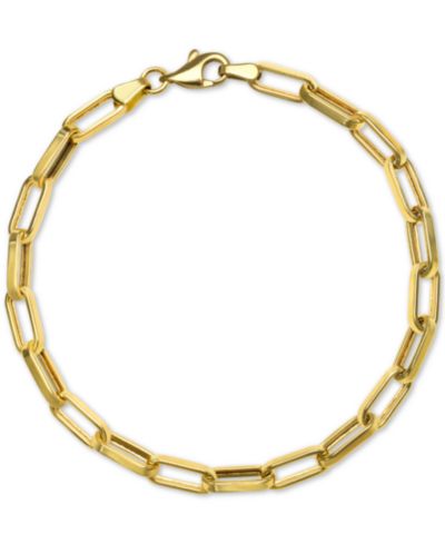 Paperclip Link Chain 7.5" Bracelet in 14k Gold (1.2mm)