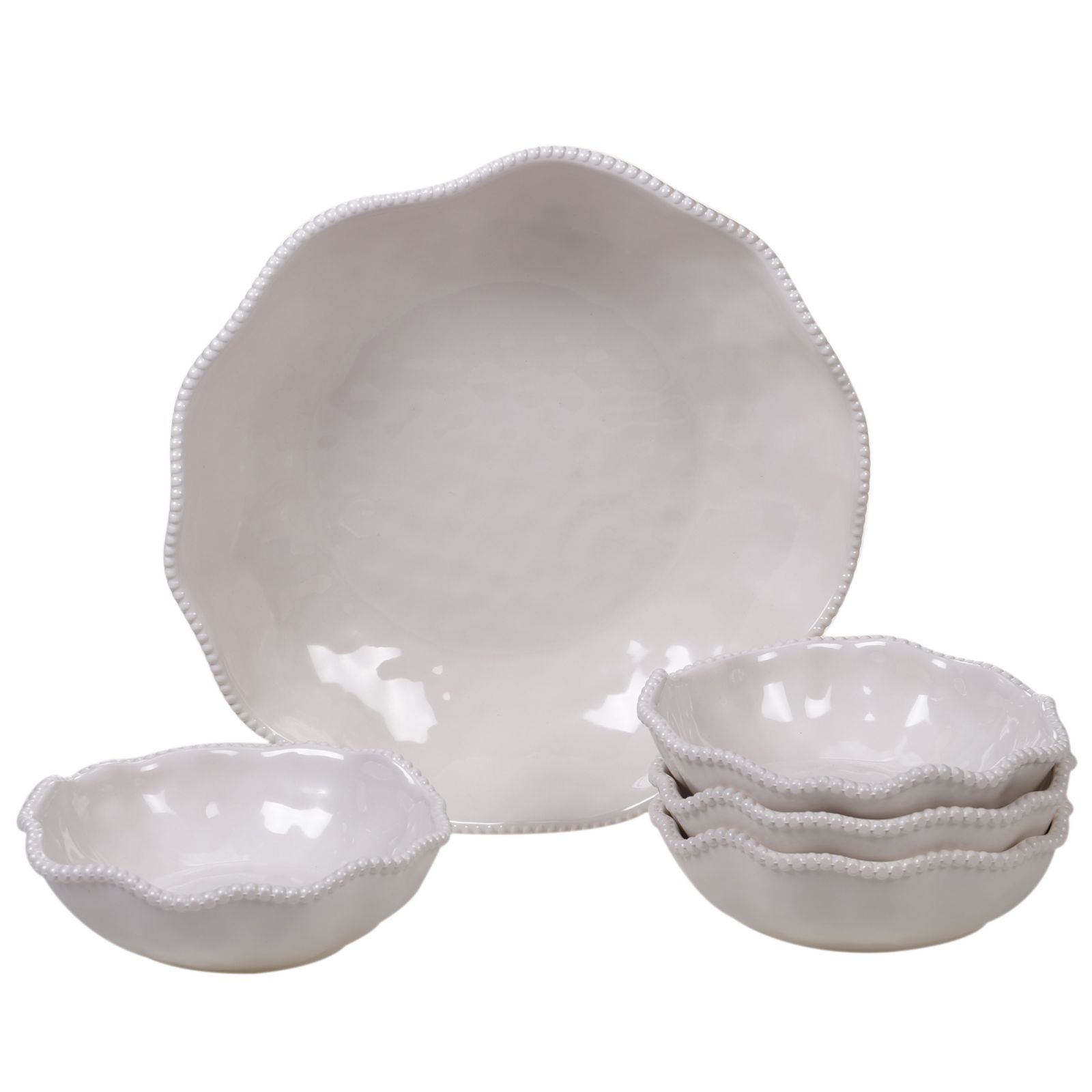 Набор для сервировки Certified International Perlette Cream Melamine 5-Piece