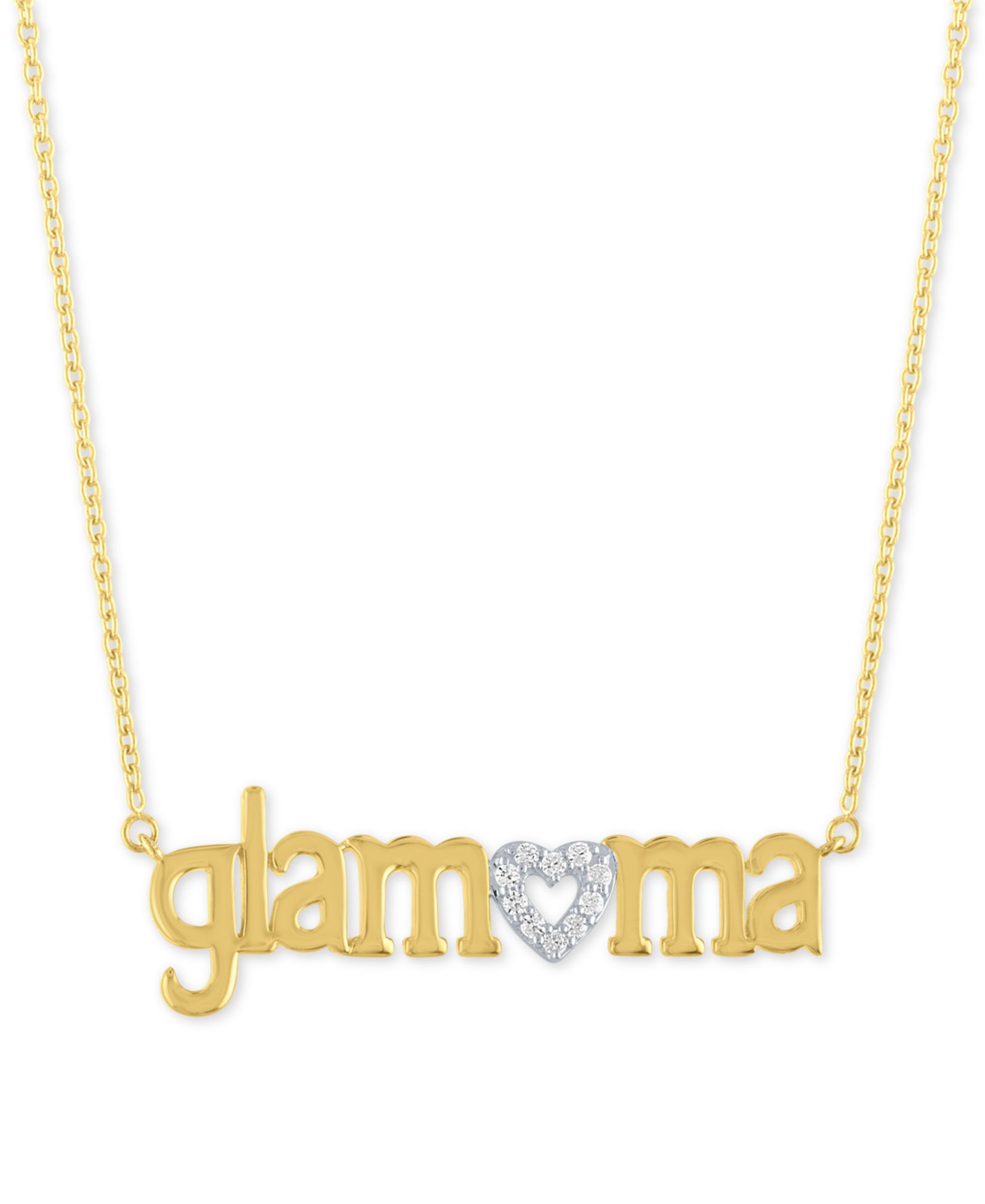 Подвеска Diamond "Glamama" 18" в 14k Gold поверх Sterling Silver