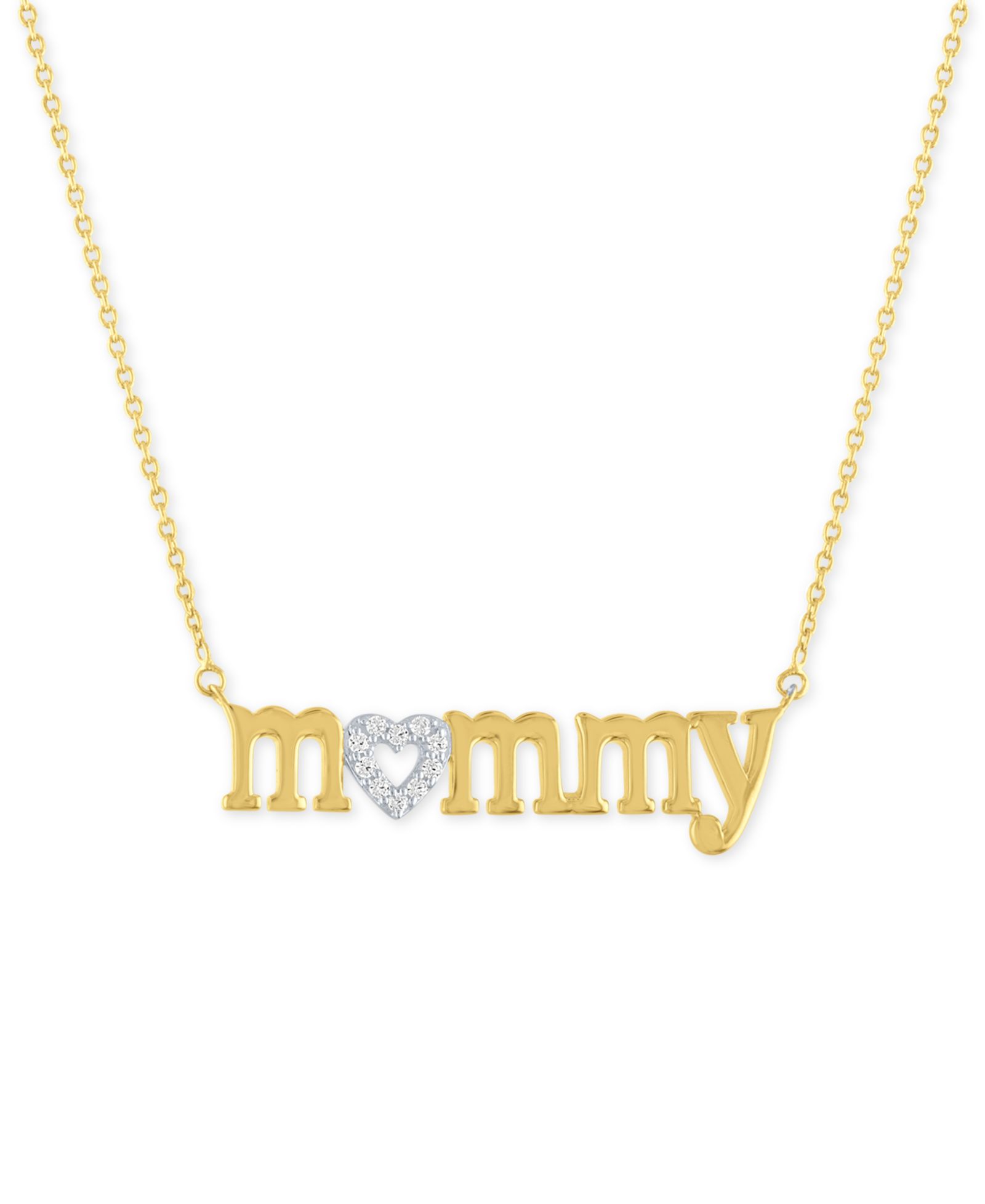 Подвеска-кулон Diamond "Mommy" 18" в 14k золоте с напылением на стерлинговом серебре