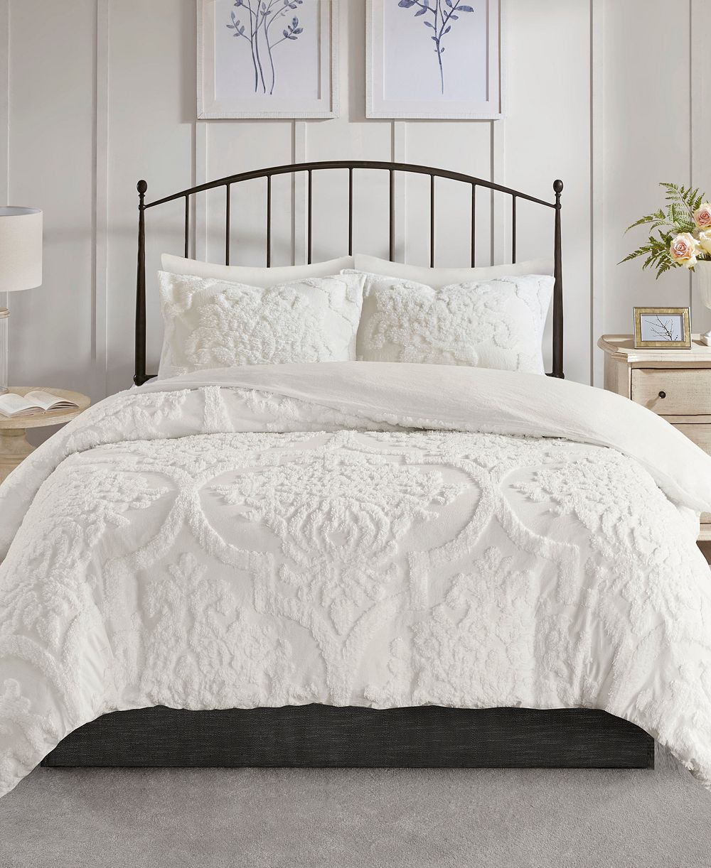 Комплект из 3 предметов Madison Park Viola Damask Tufted, King/California King