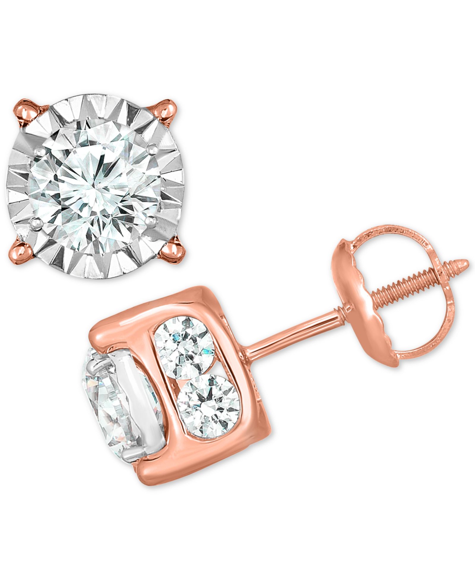 TruMiracle™ Diamond Stud Earrings (2 ct. t.w.) in 14k Yellow, White or Rose Gold