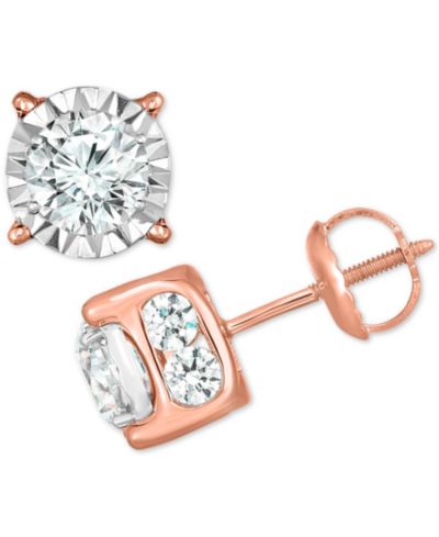 TruMiracle Серьги-гвоздики Diamond Studs (2 ct. t.w.) 14k Yellow, White or Rose Gold