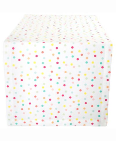 Дорожка на стол с принтом в горошек, Multi Polka Dots Print 14" X 108"