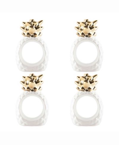Набор из 4 колец для салфеток Design Imports Gold Pineapple