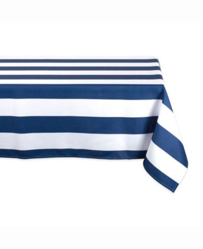 Nautical Blue Cabana Stripe Outdoor Table cloth 60" X 120"