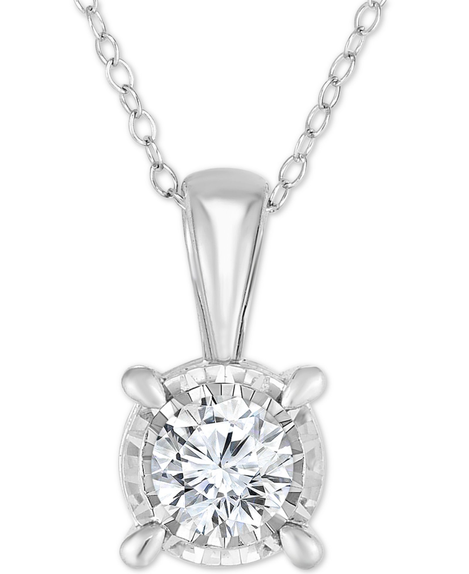 Подвеска TruMiracle® Diamond Solitaire 18" в белом золоте 14k (3/4 ct. t.w.)