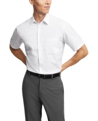 Рубашка мужская из поплина, Slim Fit, с коротким рукавом