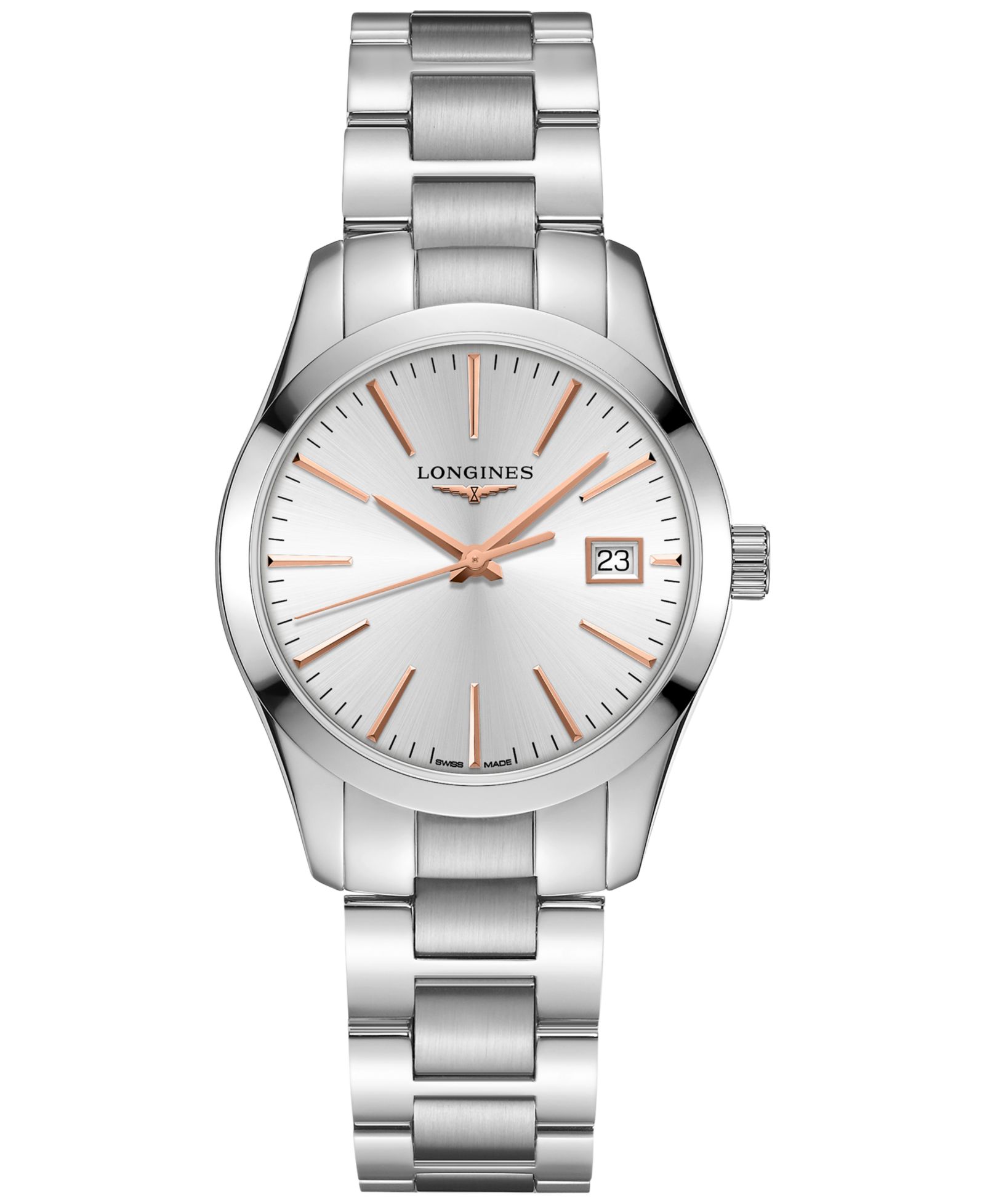 Женские швейцарские часы Longines Conquest Classic, стальная цепочка, 34mm