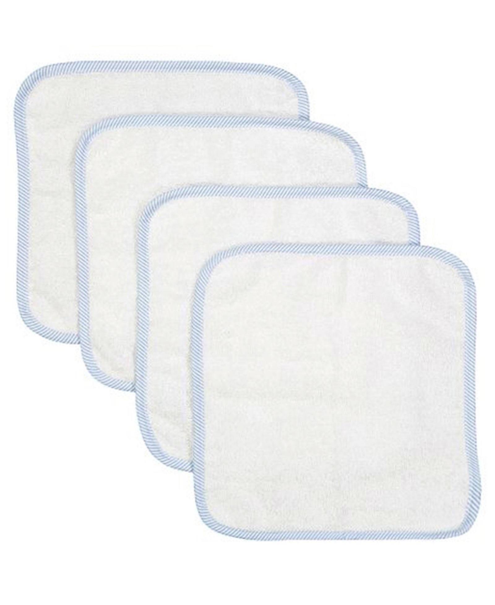 3 Stories Trading Solid Bath Washcloth with Striped Piping