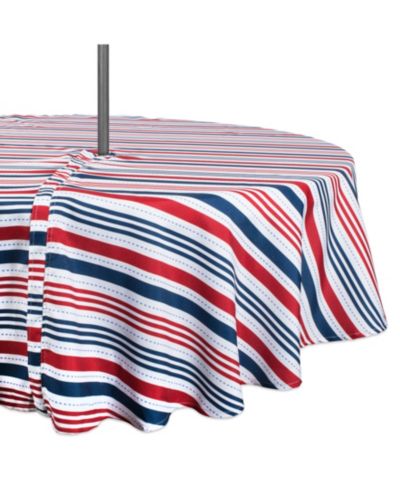 Скатерть уличная Design Imports Patriotic Stripe с молнией 60" круглая