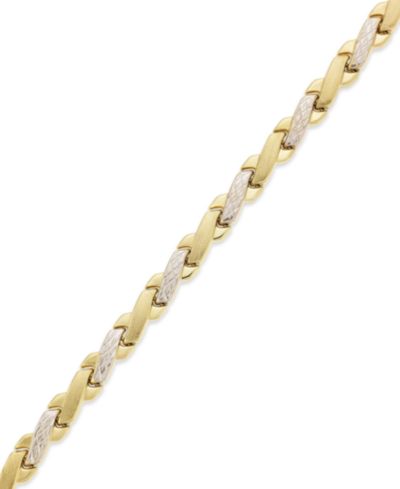 Браслет из желтого и белого золота, двухцветный X Bracelet