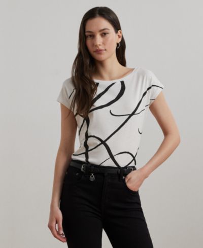 Топ с коротким рукавом Lauren Ralph Lauren с логотипом