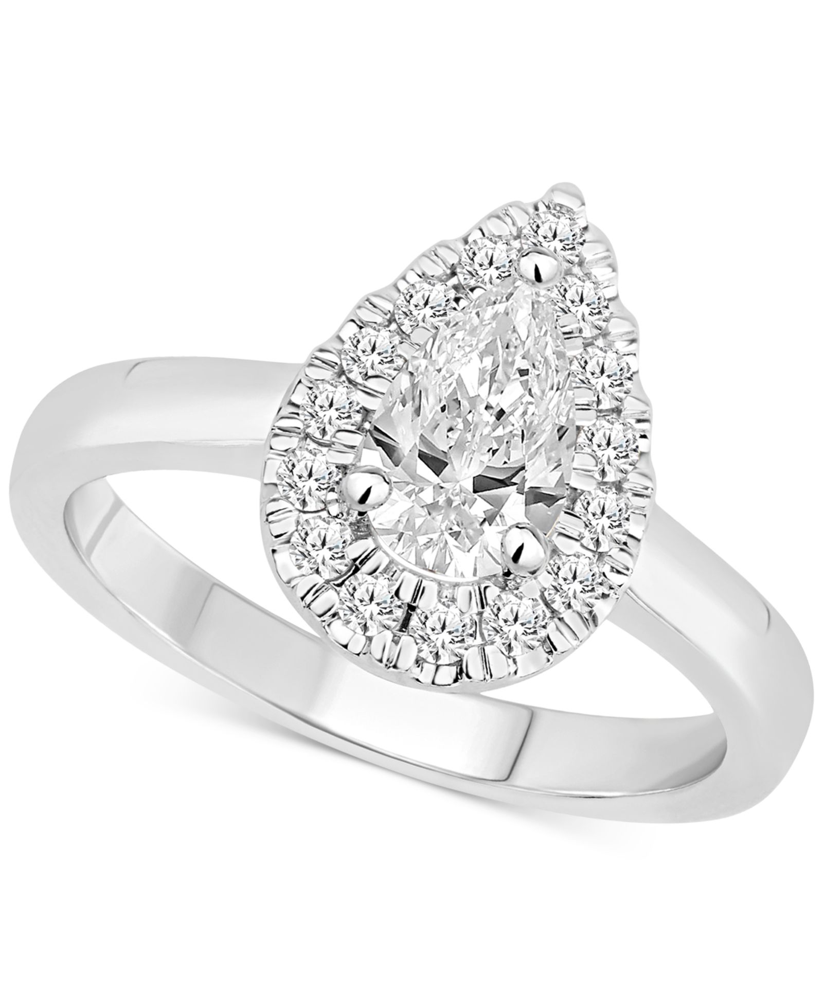 Помол engagement ring Diamond Pear Halo в 14k белом, желтом или розовом золоте