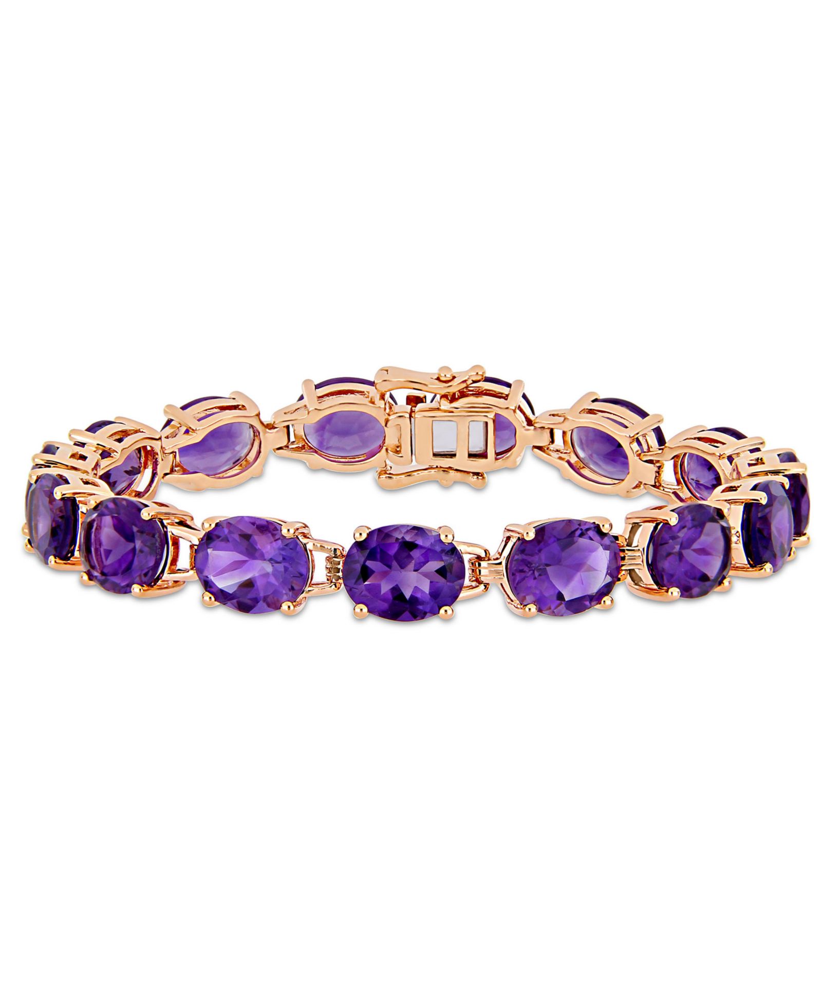 Браслет tennis с аметистами (36 ct. t.w.) в 18k rose gold over sterling silver