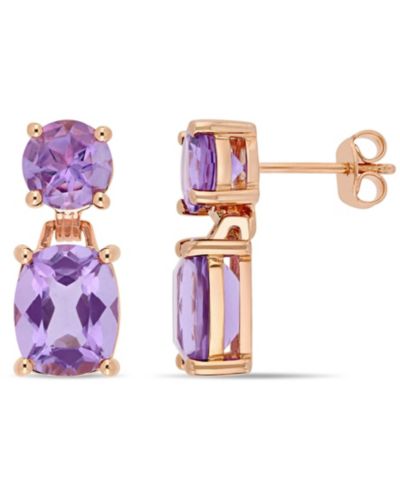 Серьги-подвески Macy's Garnet (10 ct.t.w.) Dangle Earrings in Gold over Sterling Silver