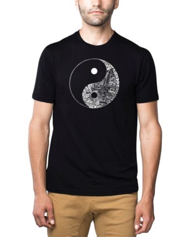 LA Pop Art Мужская футболка с принтом Yin Yang из смесового хлопка и полиэстера