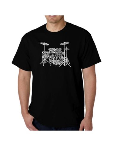 LA Pop Art Mens Word Art T-Shirt - Drums
