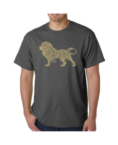 LA Pop Art Mens Word Art T-Shirt - Lion