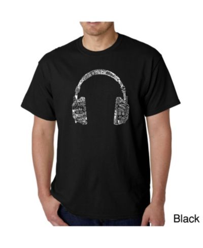 LA Pop Art Мужская футболка Word Art - Headphones - Music in Different Languages