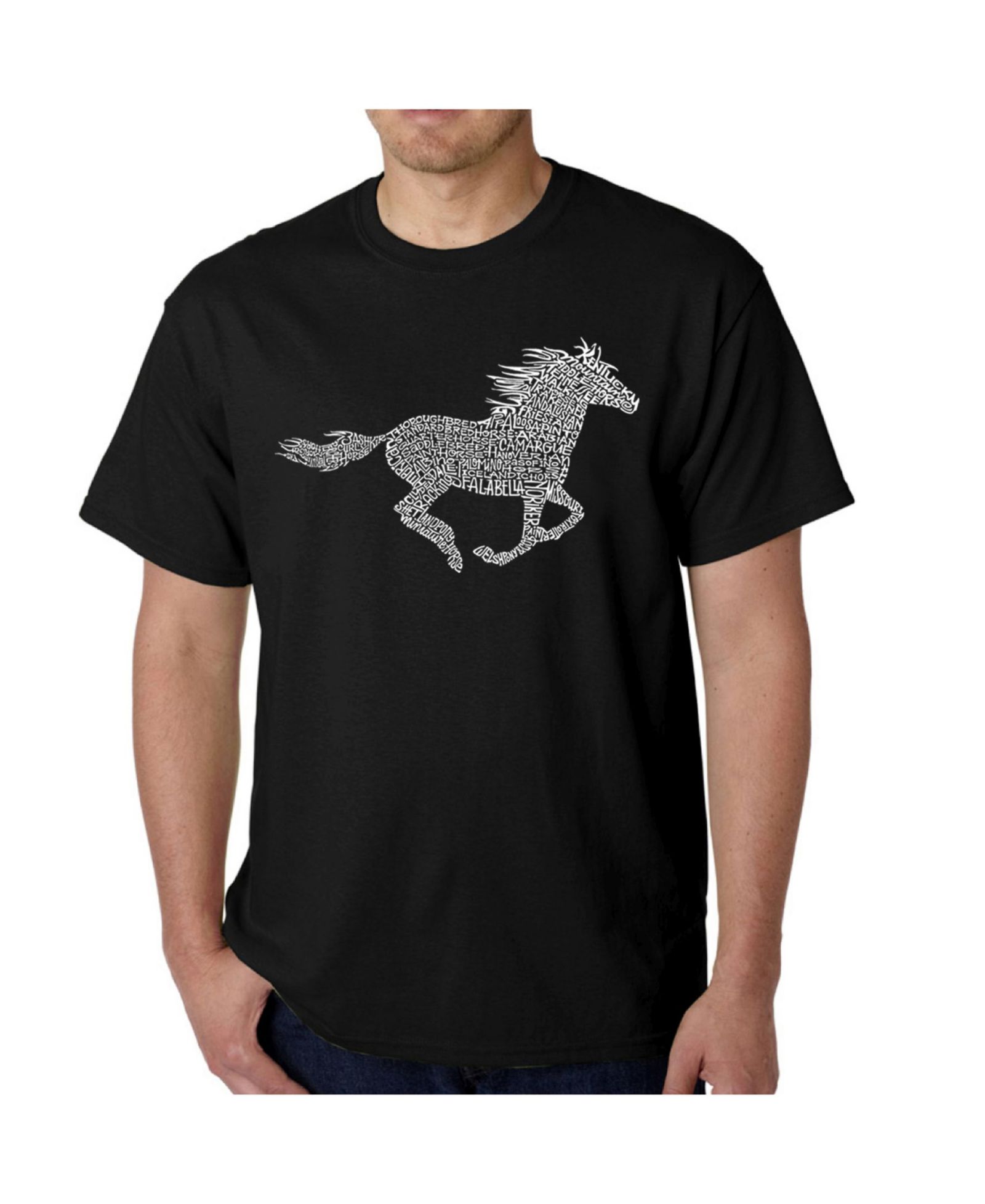 LA Pop Art Мужская футболка с принтом Word Art - Mustang