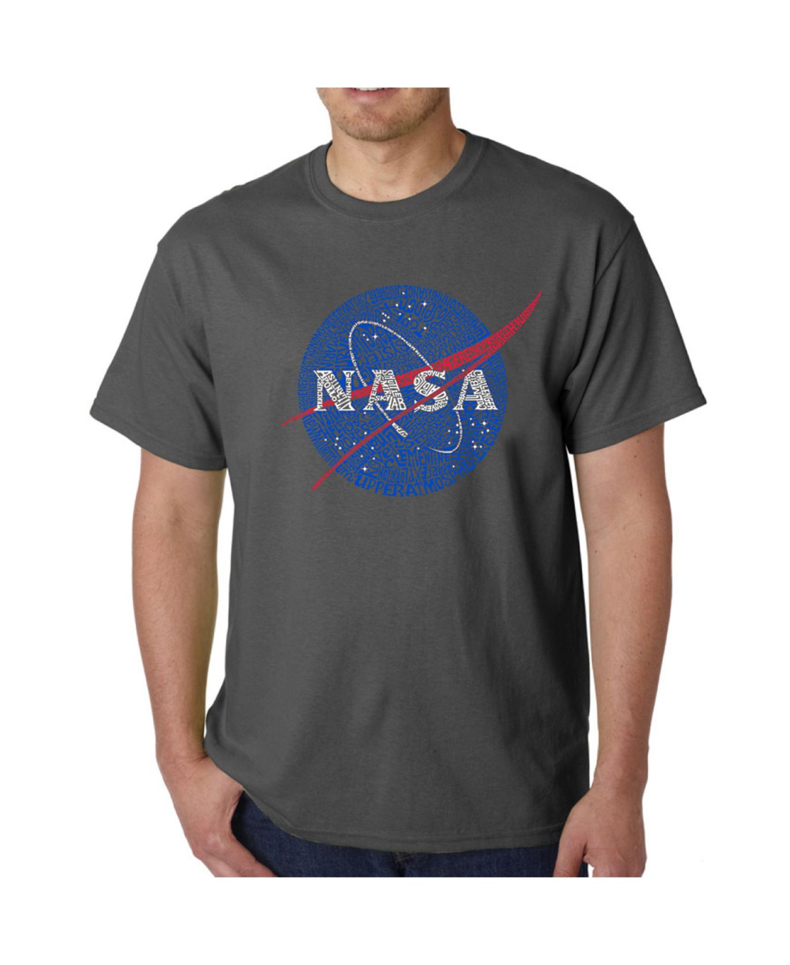 LA Pop Art Mens Word Art T-Shirt - Nasa Meatball Logo