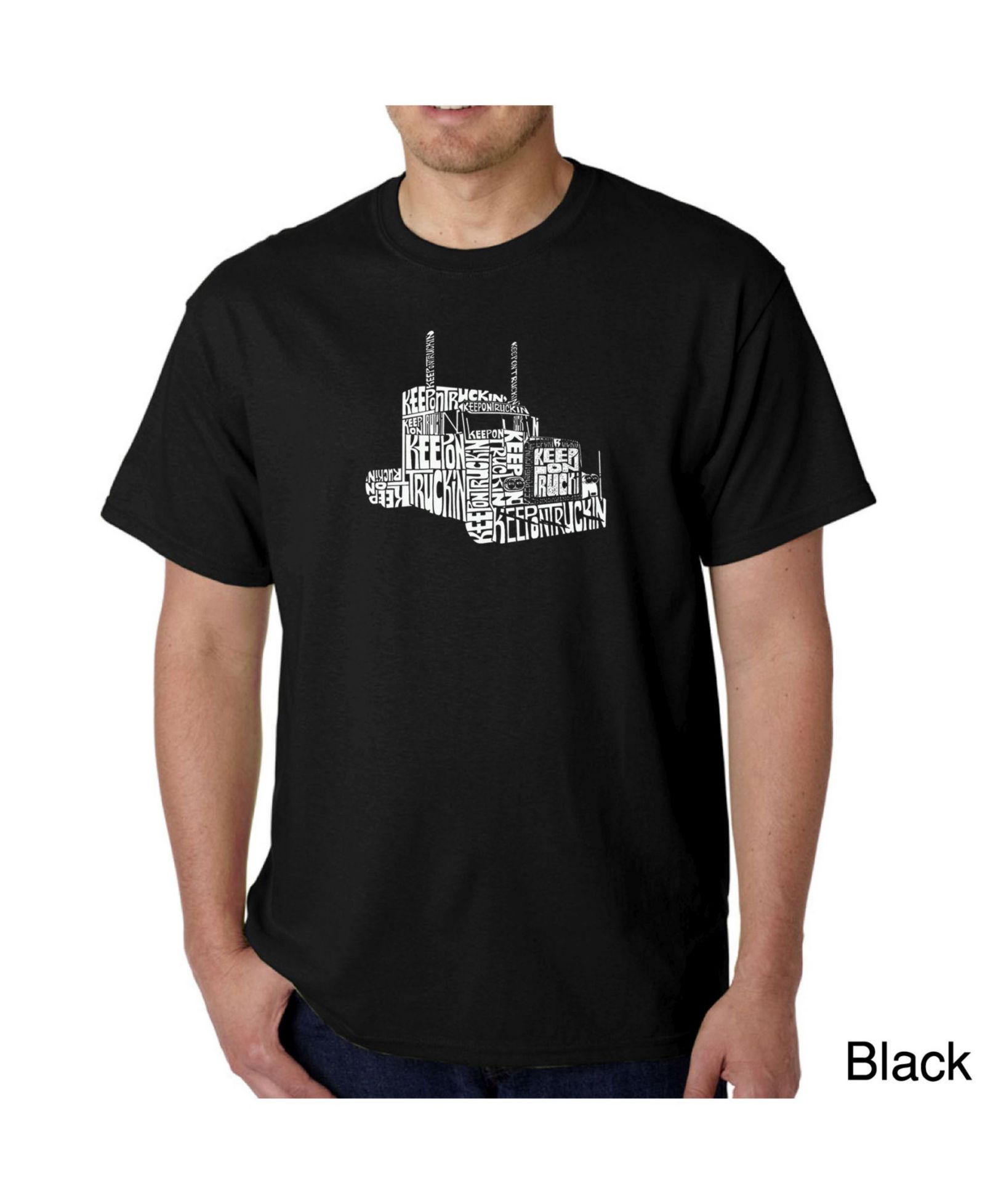 LA Pop Art Mens Word Art T-Shirt - Keep on Truckin