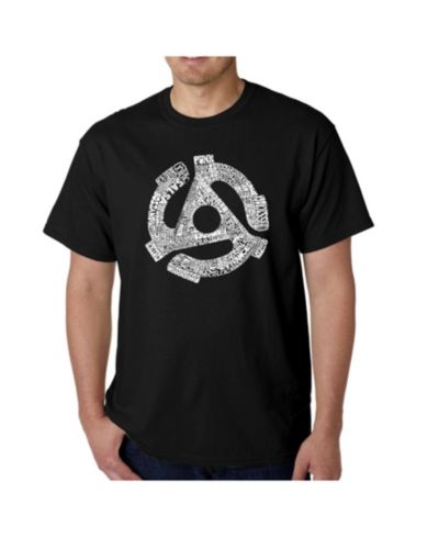 LA Pop Art Mens Word Art T-Shirt - Record Adapter