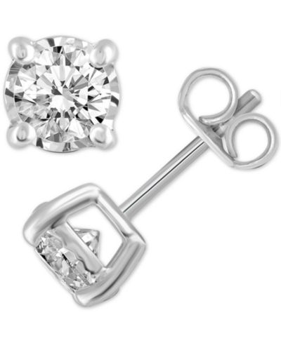 Серьги-гвоздики с бриллиантами (3/4 ct. t.w.), белое, желтое или розовое золото 14k
