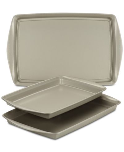 Rachael Ray Nonstick Bakeware 3-Pc. Cookie Pan Set, Silver