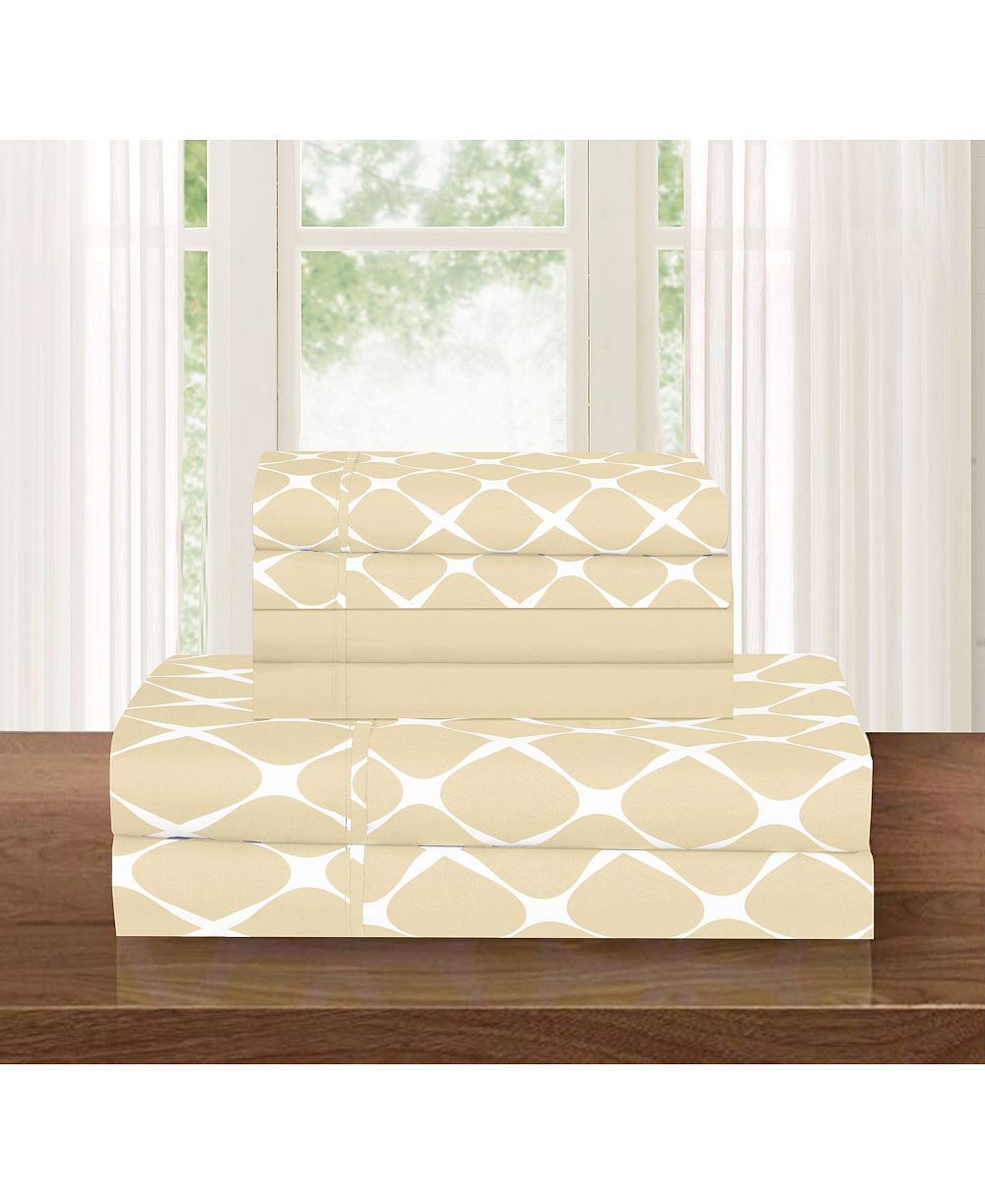 Комплект постельного белья Elegant Comfort Geometric Printed Microfiber 6-Pc. Set, Queen