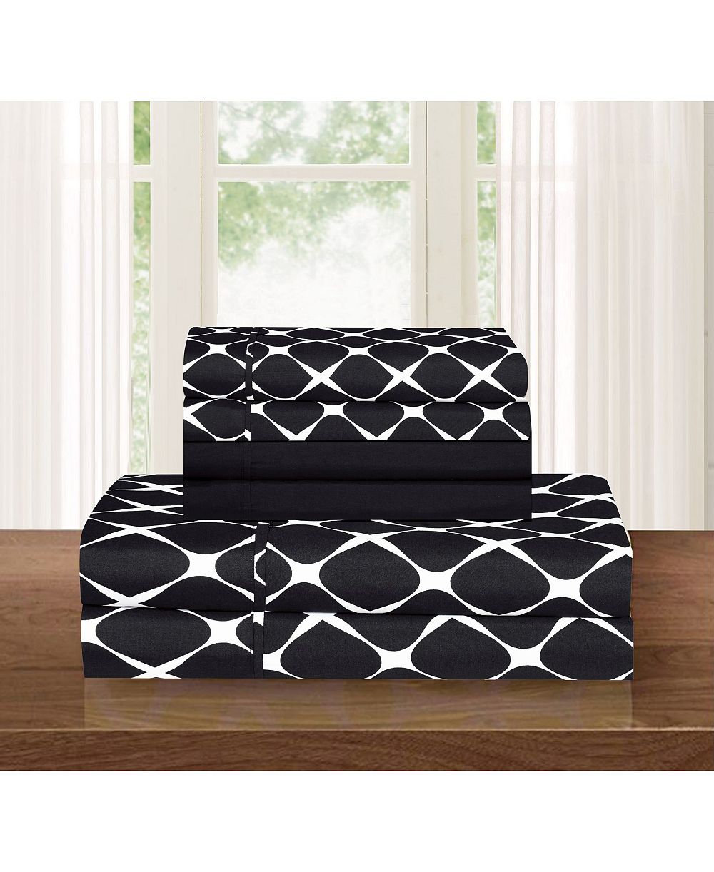 Комплект постельного белья Elegant Comfort Geometric Printed Microfiber, Twin