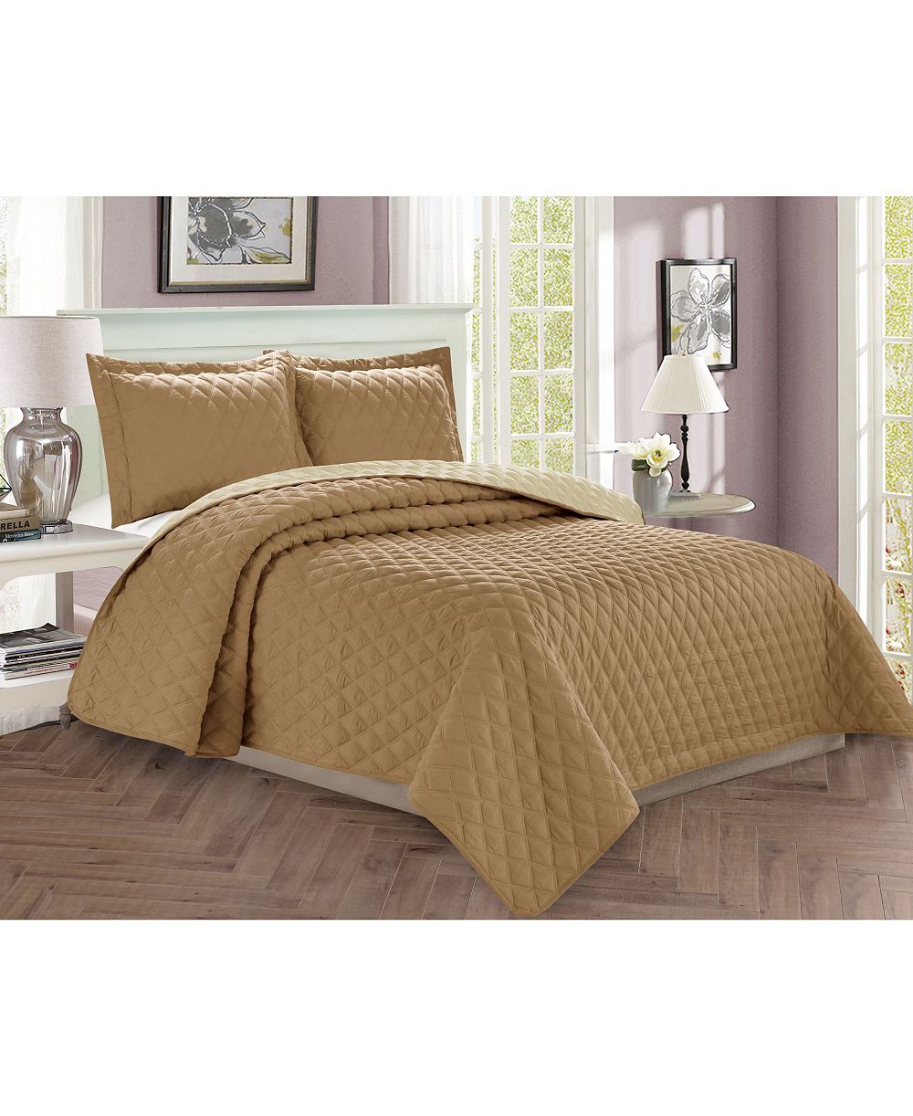 Декоративное стеганое покрывало Elegant Comfort Luxury Diamond Design, 2-Pc., Twin