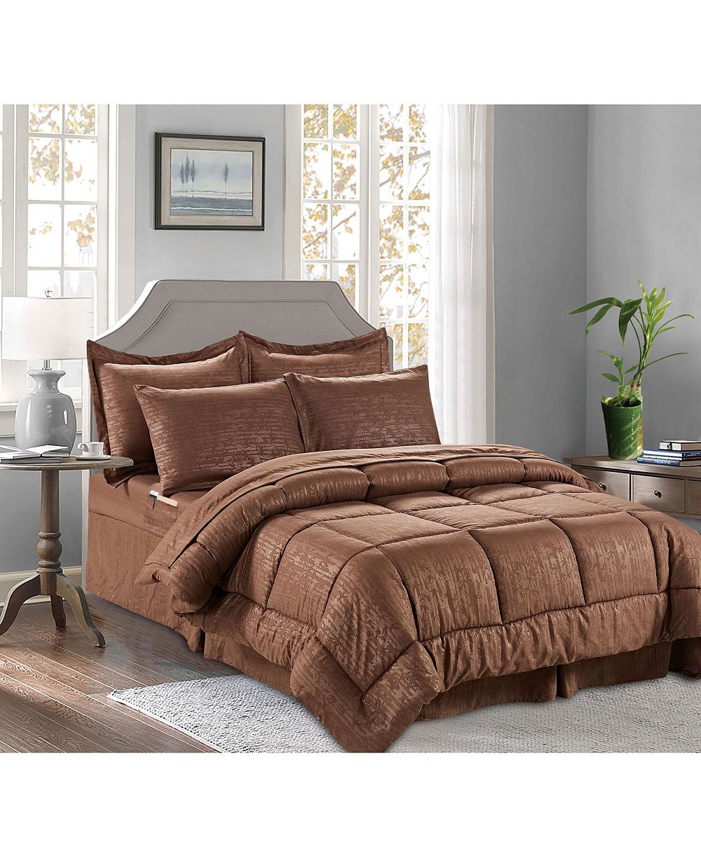 Elegant Comfort Bamboo Pinted 6-Pc. Comforter Set, Full/Queen