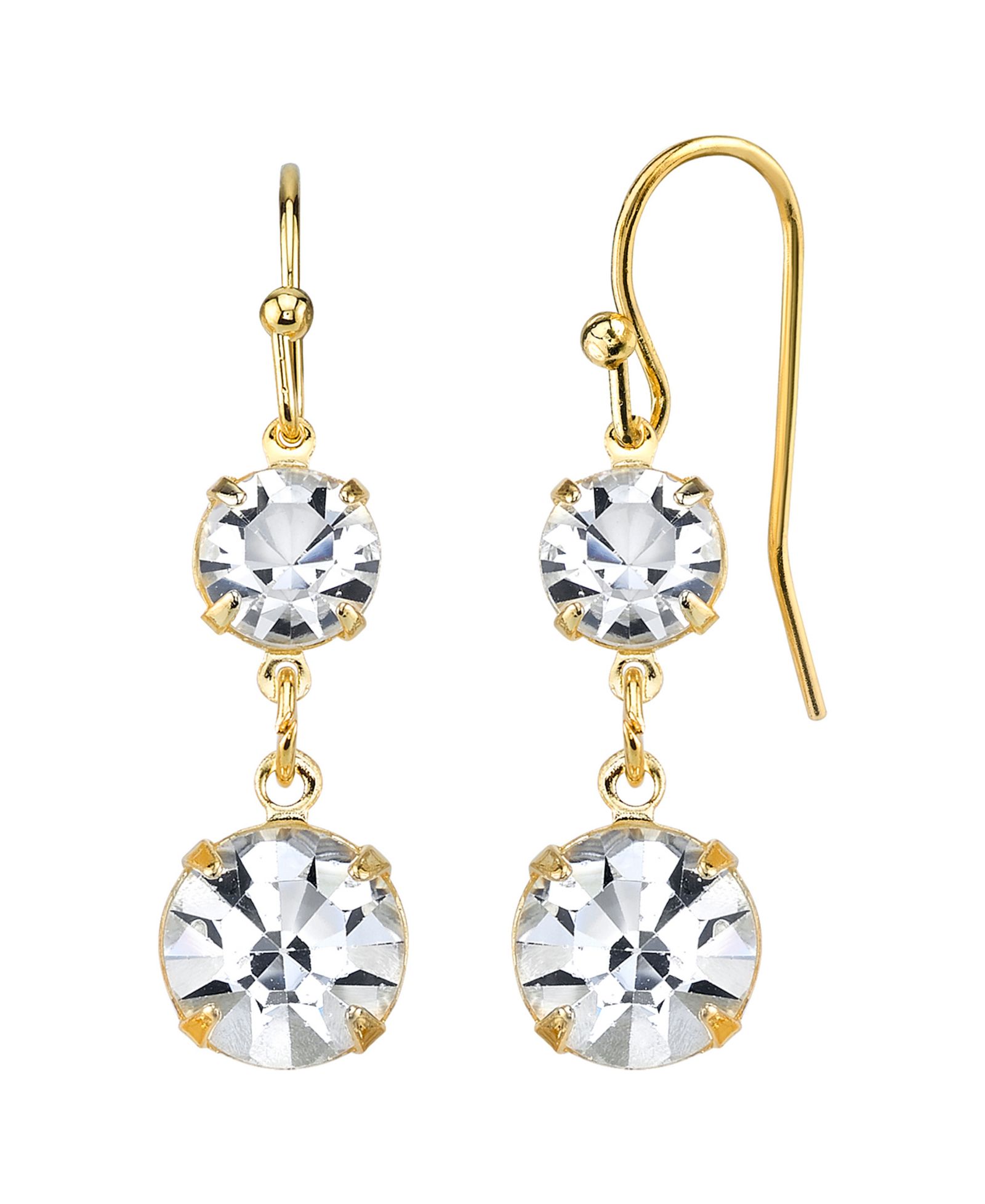 Серьги с каплями из натурального кристалла, покрытые 14K золотом, 2028