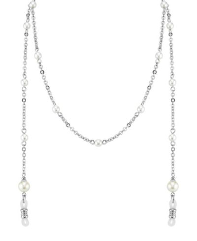 2028 Silver-Tone Chain with Simulated Pearl Eyeglass Holder 30"