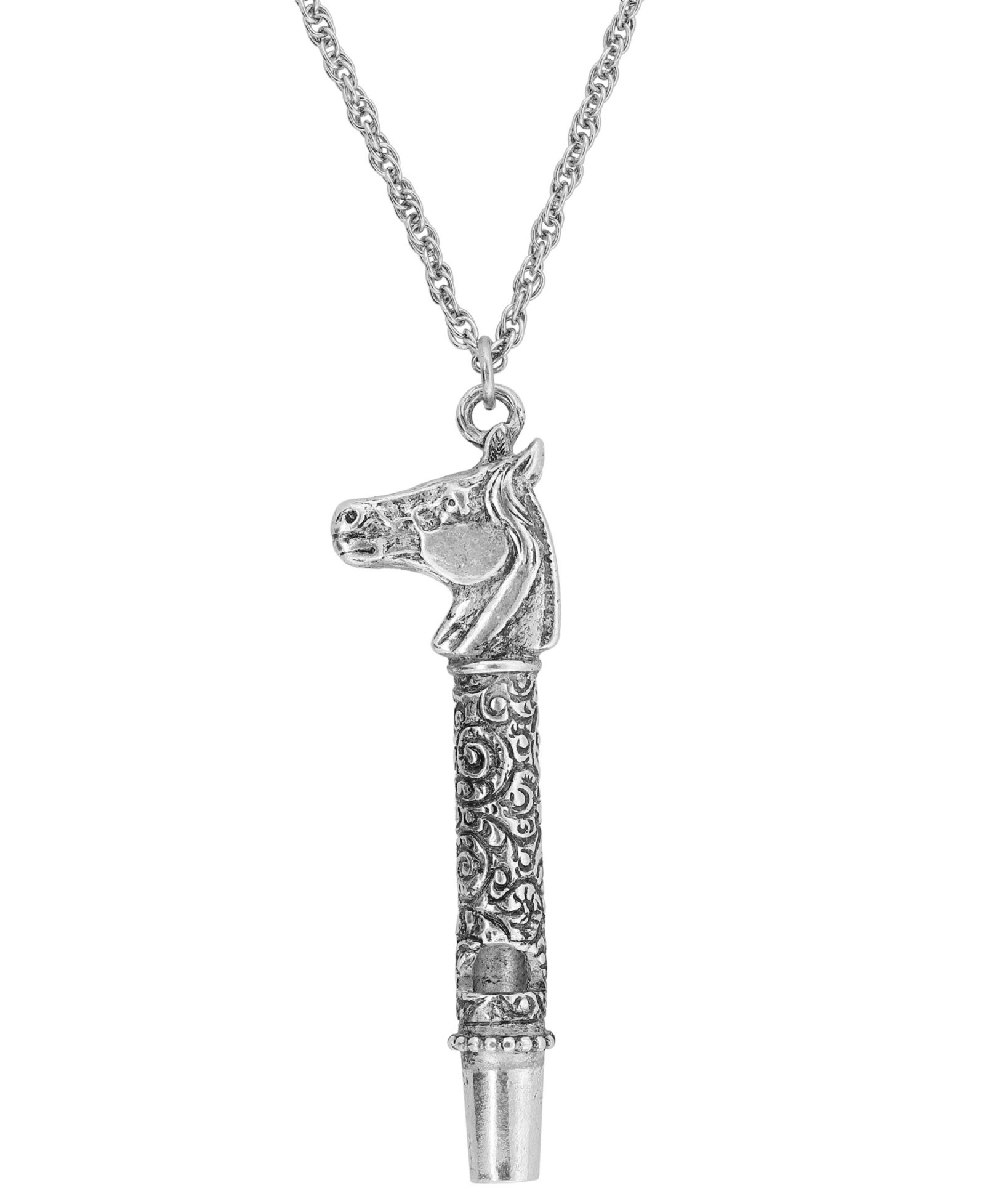 Ожерелье-свисток 2028 Pewter Horse Head, 30"