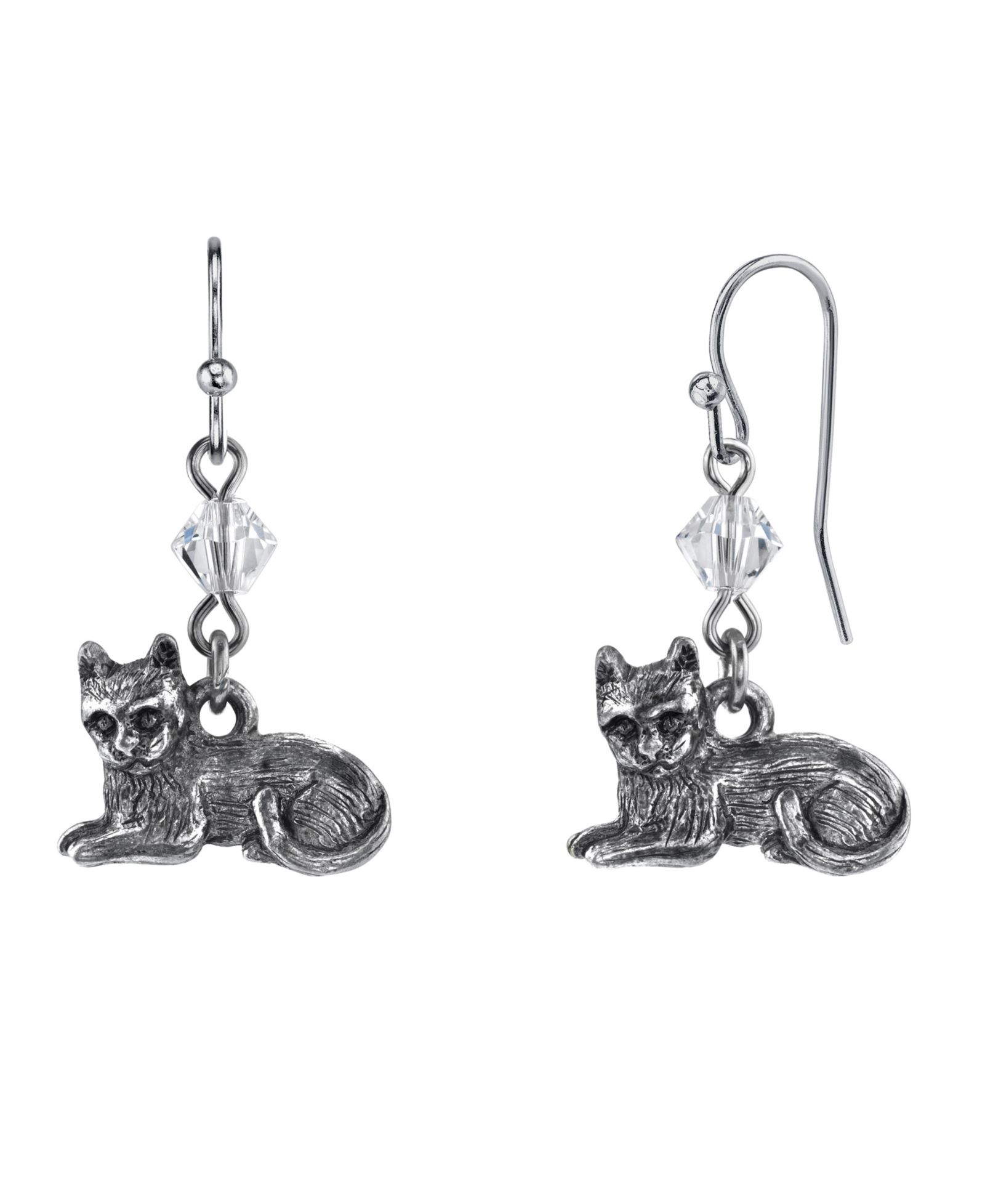Серьги 2028 Pewter Cat Wire