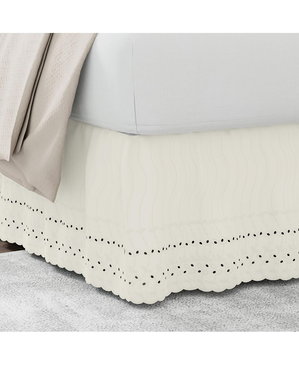 Fresh Ideas Ruffled Eyelet 14" Drop Bedskirt, King