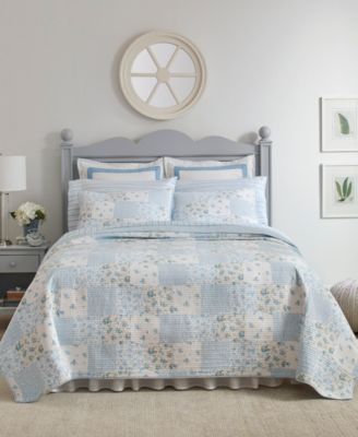 Laura Ashley Kenna Cotton Reversible 3-Pc. Quilt Set, Full/Queen