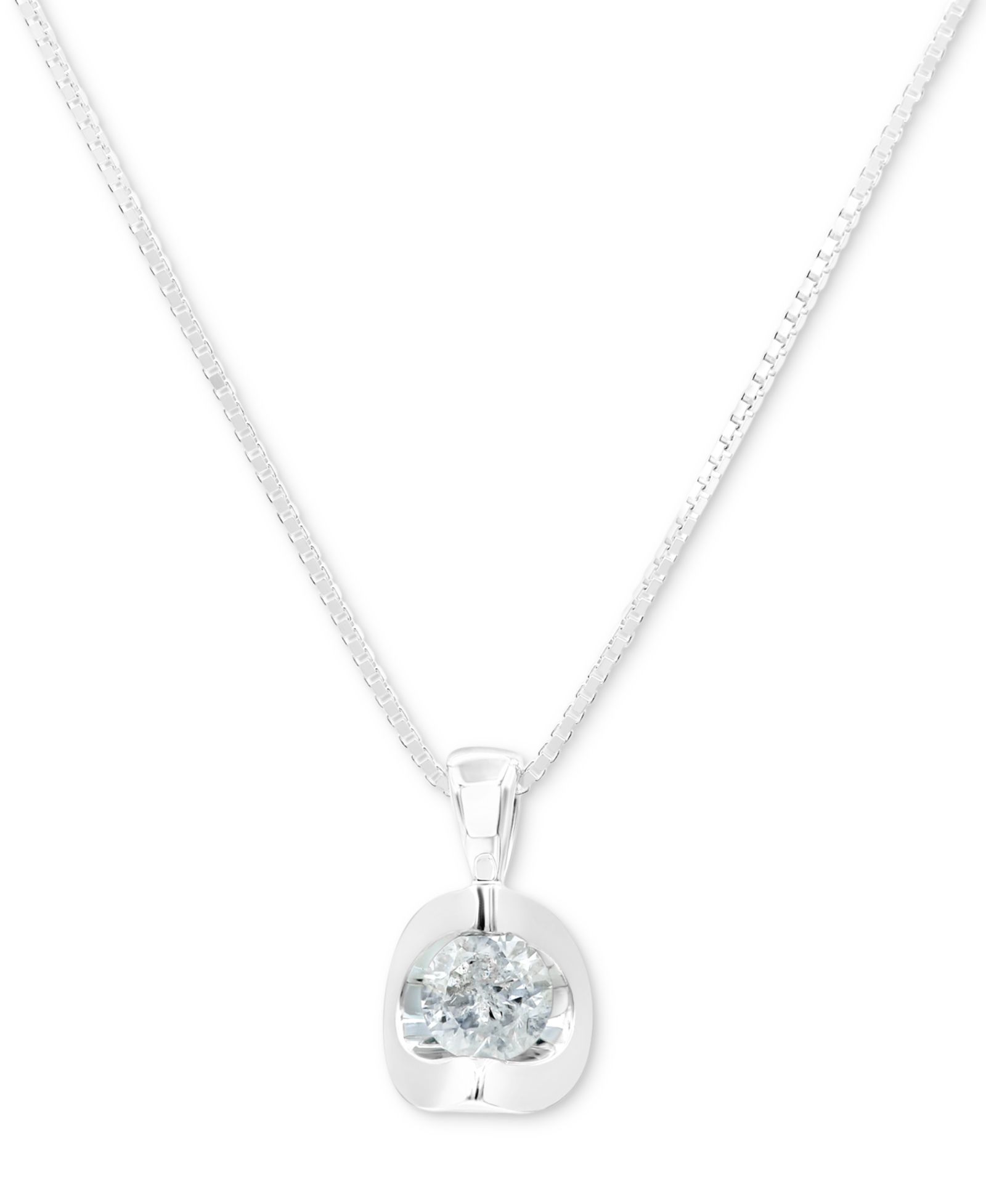 Подвеска Diamond Pendant 18" Necklace (1/5 ct. t.w.) в 14k White Gold или 14k Gold