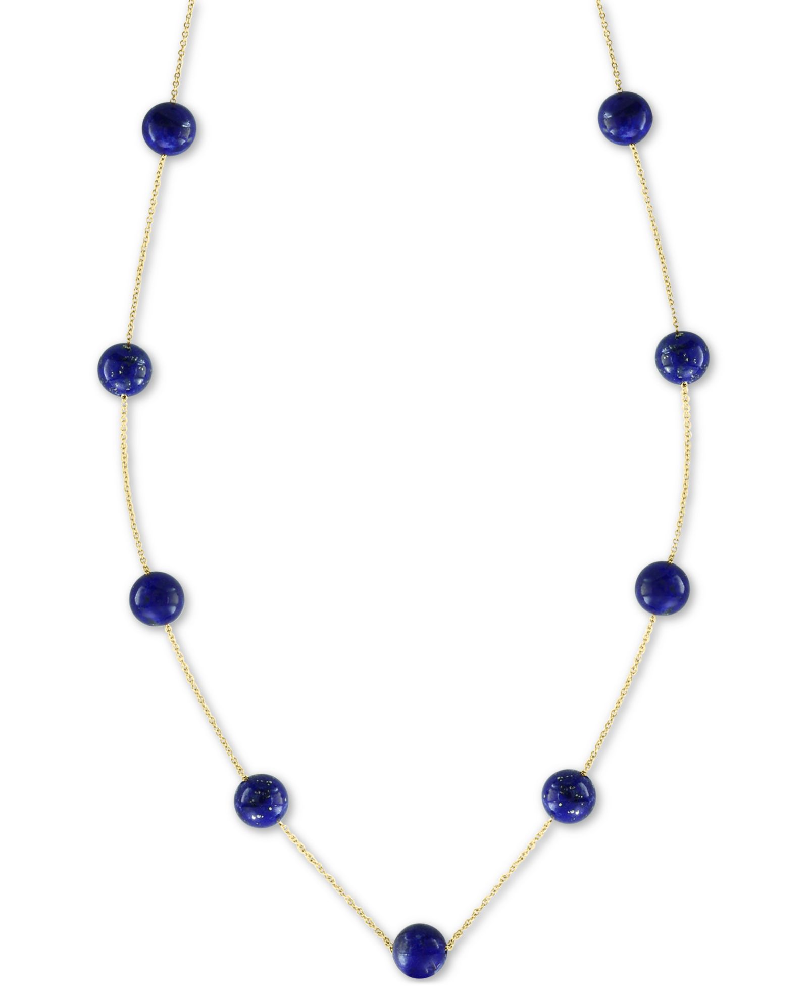 EFFY® Lapis Lazuli (6mm) 18" Statement Necklace in 14k Gold (Also in Onyx)